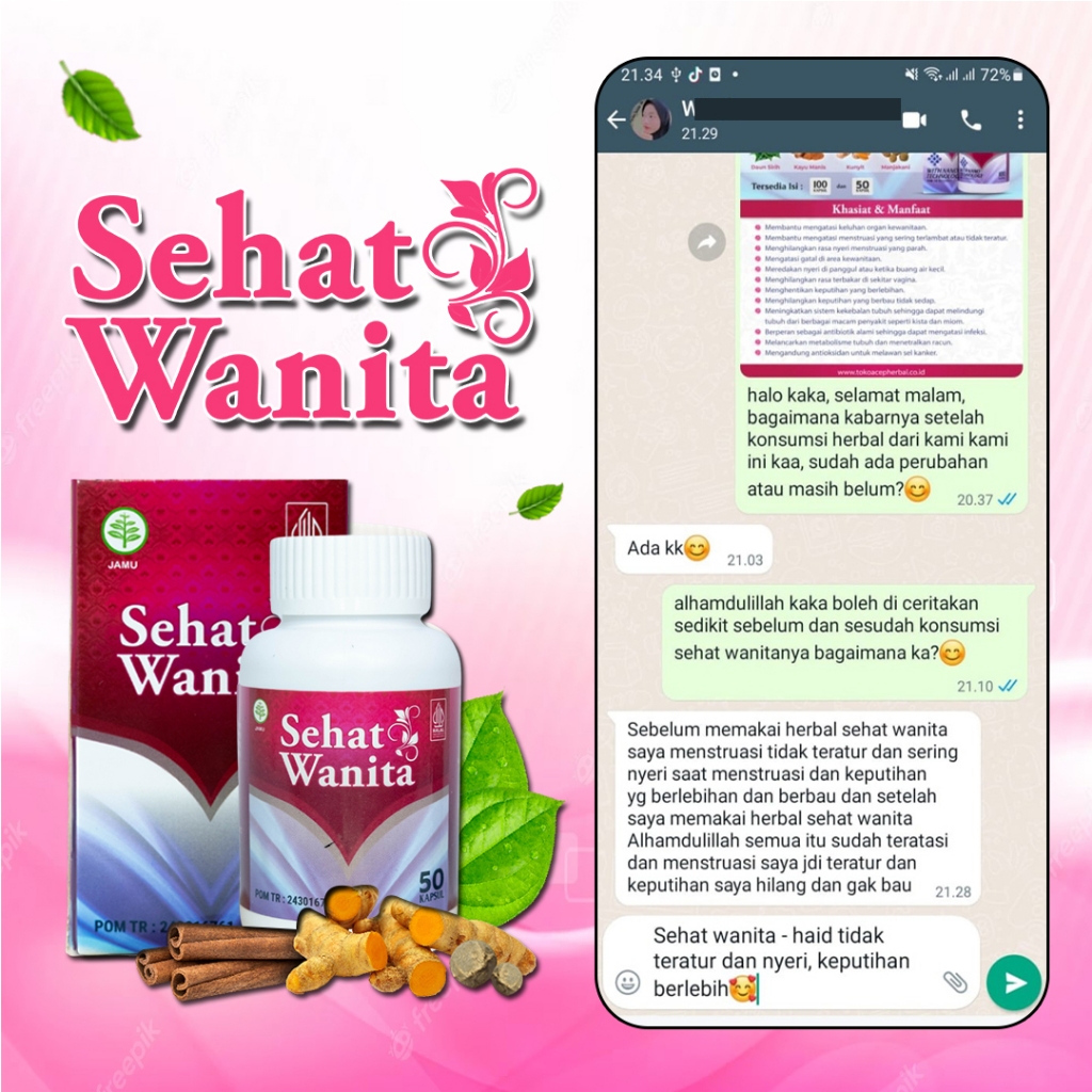 Obat keputihan Sehat Wanita Original Herbal Pelancaran Menstruasi Obat Benjolan Miss V Kista Bartholin Miom PCOS Endometriosis Ovarium Nyeri Saat Haid Radang Panggul Tuba Falopi Tersumbat Gurah Rahim Turun Peranakan Kanker Serviks 5